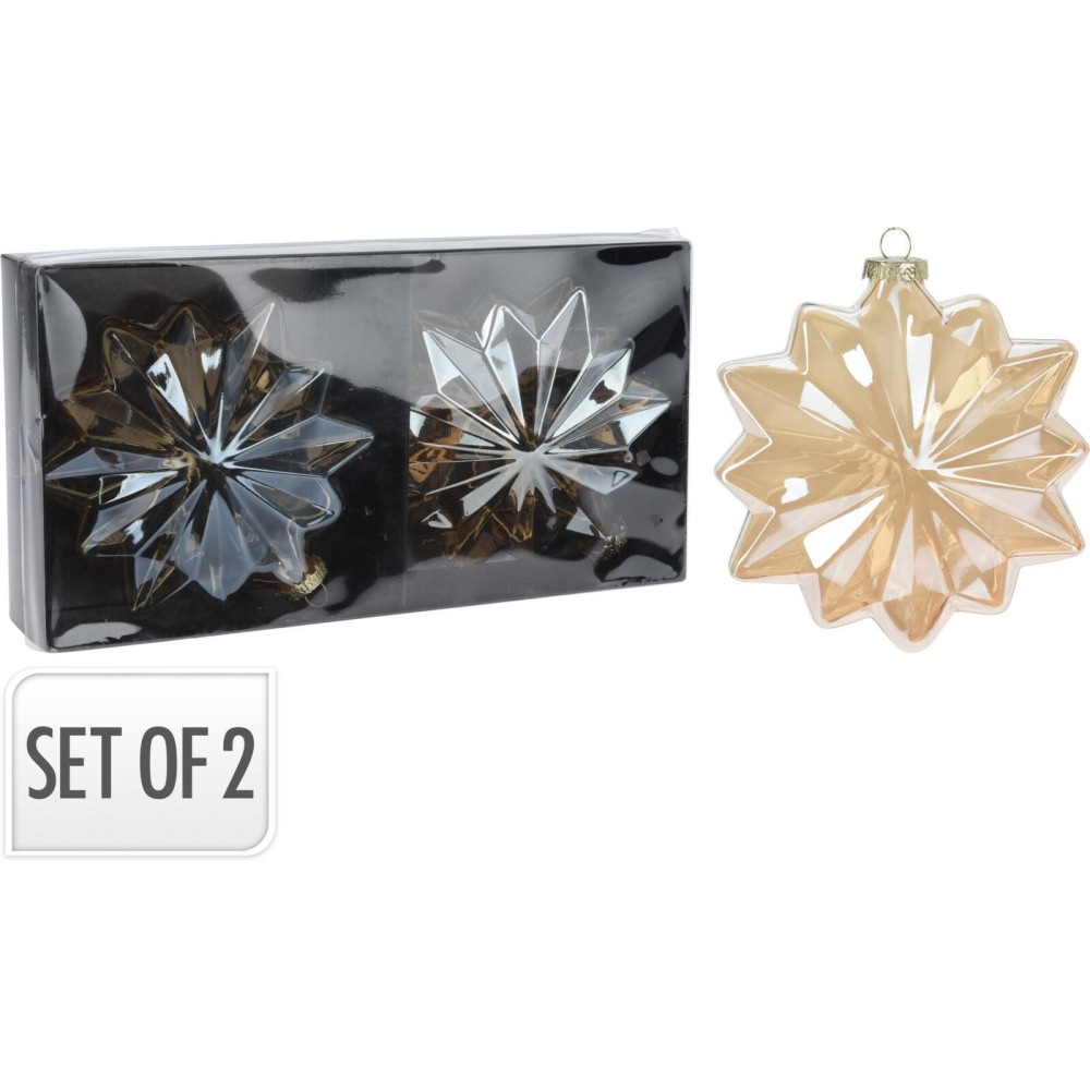 SET 2 STELLE 13CM VETRO AMBRA